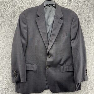 Ralph Lauren Blazer  Mens 42S Sport Coat‎ Jacket Window Pane Plaid Gray Blue